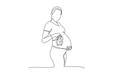 Continuous one line drawing Pregnancy and infant loss awareness month concept. Doodle vector illustration.
