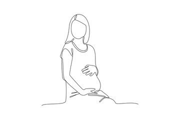 Continuous one line drawing Pregnancy and infant loss awareness month concept. Doodle vector illustration.