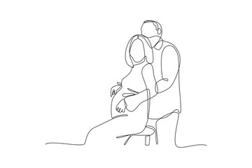 Continuous one line drawing Pregnancy and infant loss awareness month concept. Doodle vector illustration.