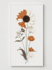 A simple 3d flower art with gold white wedding colors using white background