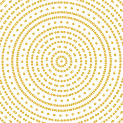 Geometric modern vector pattern. Golden and white ornament with dotted elements. Geometric abstract pattern - 638314146