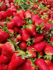 strawberries in a market