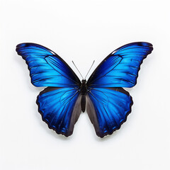 Blue exotic butterfly. 3D illustration digital art design, generative AI