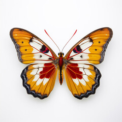 Exotic butterfly on white background. 3D illustration digital art design, generative AI