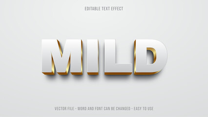 White and gold editable text effect, luxury text style