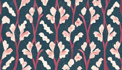 ikat seamless with flower wallpaper