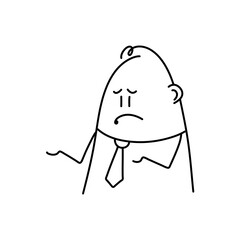 Stick figure. emotions of people, surprised, ashamed, satisfied, joyful. Doodle style. Vector illustration.