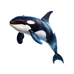 killer whale isolated on transparent background cutout