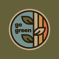 Eco Go Green Badge Illustration
