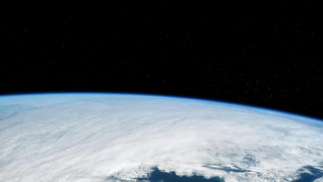Earth view from space, clouds over great lakes area,  animation based on image by Nasa
