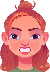 Angry woman face