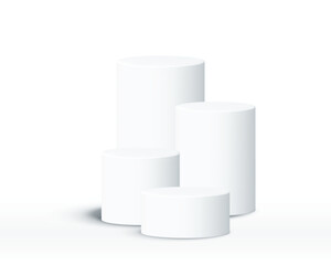 Empty white round podium, modern platform, Empty Musical Theater Entertainment stage, 3d round empty stage, abstract studio platforms of circle shape, Promotion display podium, showroom