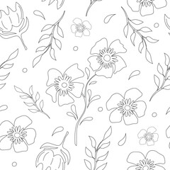 Bursting with vibrant blooms, this seamless vector pattern showcases a riot of colors, perfect for adding a touch of nature's beauty to your designs.