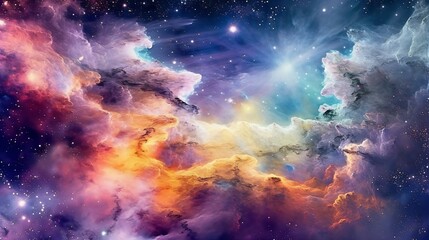 Cosmic Symphony, Mesmerizing Galaxy Artwork Unveils Vibrant Colors and Swirling Nebulae, Celebrating the Enchanting Marvels of the Universe. Generative AI