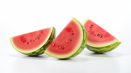 A watermelons and 1 watermelon halved, watermelon juice, white background