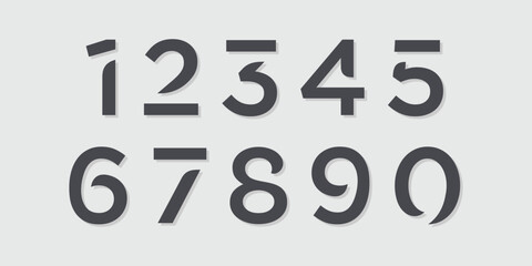 Technology alphabet numbers. Exclusive Number Letters Typography font digital and sport concept. vector illustration