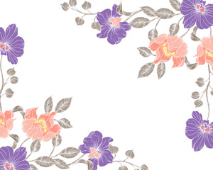 Hand Drawn Orchid Flower Border