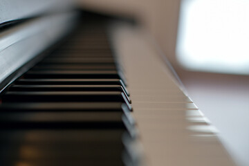 piano keys in a music room