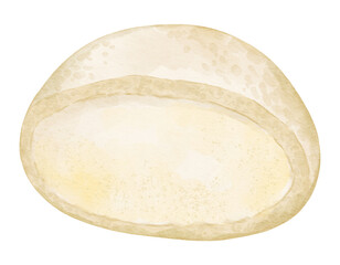 Watercolor milk cream bun Hand drawn watercolor illustration isolated element