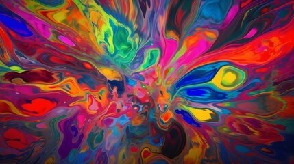 Psychedelic Dreamscape, Hyper-Realistic Art with Vibrant Colors and Mind-Bending Background. Generative AI