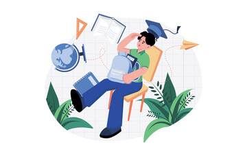 Students prepare school supplies