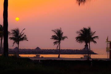 sunset on the beach