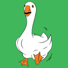Funny Goose Farm Animal Poultry Running Bird