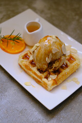 croffle with homemade ice cream