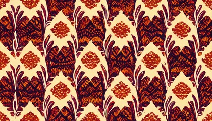 Ikat seamless pattern traditional pattern background. Beautiful Ethnic abstract ikat art. rug texture vector ethnic tribal pattern seamless in decoration.