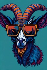 A detailed illustration of a Goat for a t-shirt design, wallpaper, and fashion