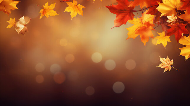 Autumn theme Party Background with empty copy space. Generative AI.