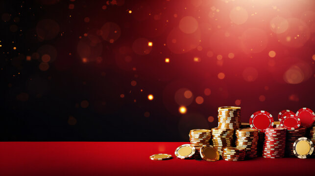 Casino theme Party Background with empty copy space. Generative AI.