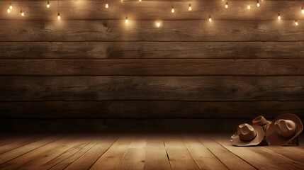 Hoedown theme Party Background with empty copy space. Generative AI.