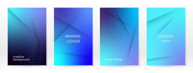 Minimal Poster. Pastel Soft. Blue Gradient Set. - 638340996