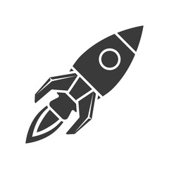 Space rocket glyph icon isolated on white background.Vector illustration.