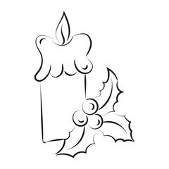Christmas Candle Holy Light. Advent Wreath for print or use as poster, card, flyer or T Shirt