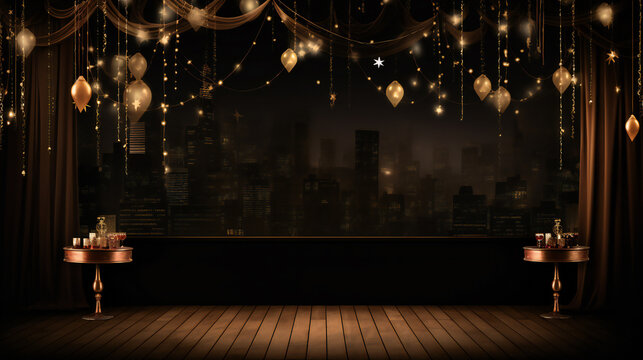 Speakeasy theme Party Background with empty copy space. Generative AI.