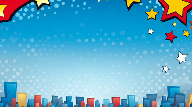 Superhero theme Party Background with empty copy space. Generative AI. - Powered by Adobe