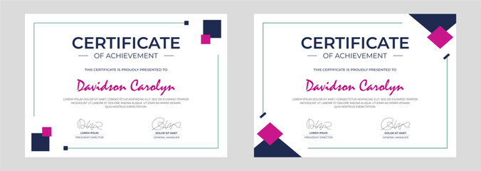 modern certificate of achievement vector template