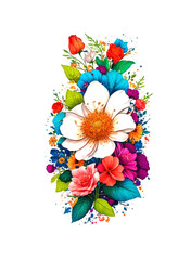 3d Wedding flowers illustration with a white background 