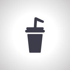 soda icon. soda in a disposable glass with a straw icon.