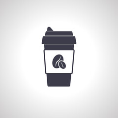 coffee icon. take away coffee in a disposable cup icon.