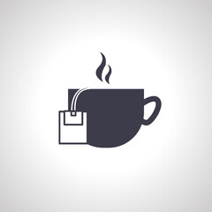 cup of tea with a disposable tea bag icon. cup of tea icon.