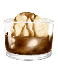 Watercolor affogato drawn watercolor illustration isolated element