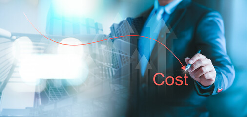 Performance concept of increase quality, speed, efficiency and reduce cost. Efficiency Business Concept. Business performance management and improvement concept. Cost reduction Concept...