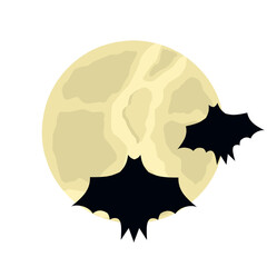 Bats Flying Halloween With Moon