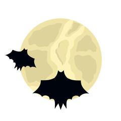 Bats Flying Halloween With Moon