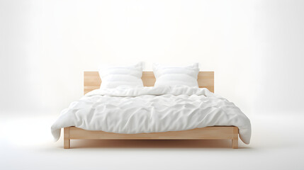 Bed on white background