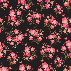 Obraz na płótnie Canvas Pink floral seamless pattern backgrounds