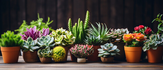 A selection of different types of succulents